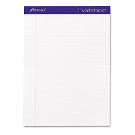 Ampad Evidence Perf Top- Legal/Red Margin Rule- Letter- White- 50-Sheet Pads, 12PK AM30454